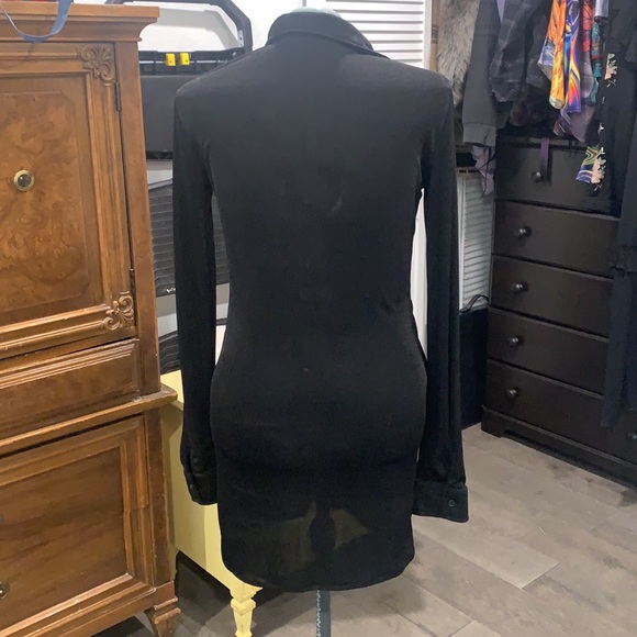 Long sleeved ruched button up mini dress Large - Picture 6 of 7